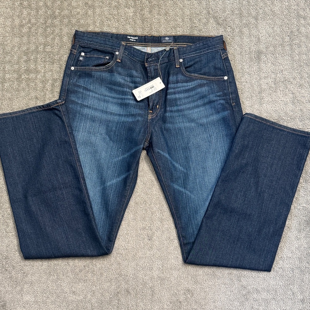 AG Adriano Goldschmied Dark Blue Straight Jeans
